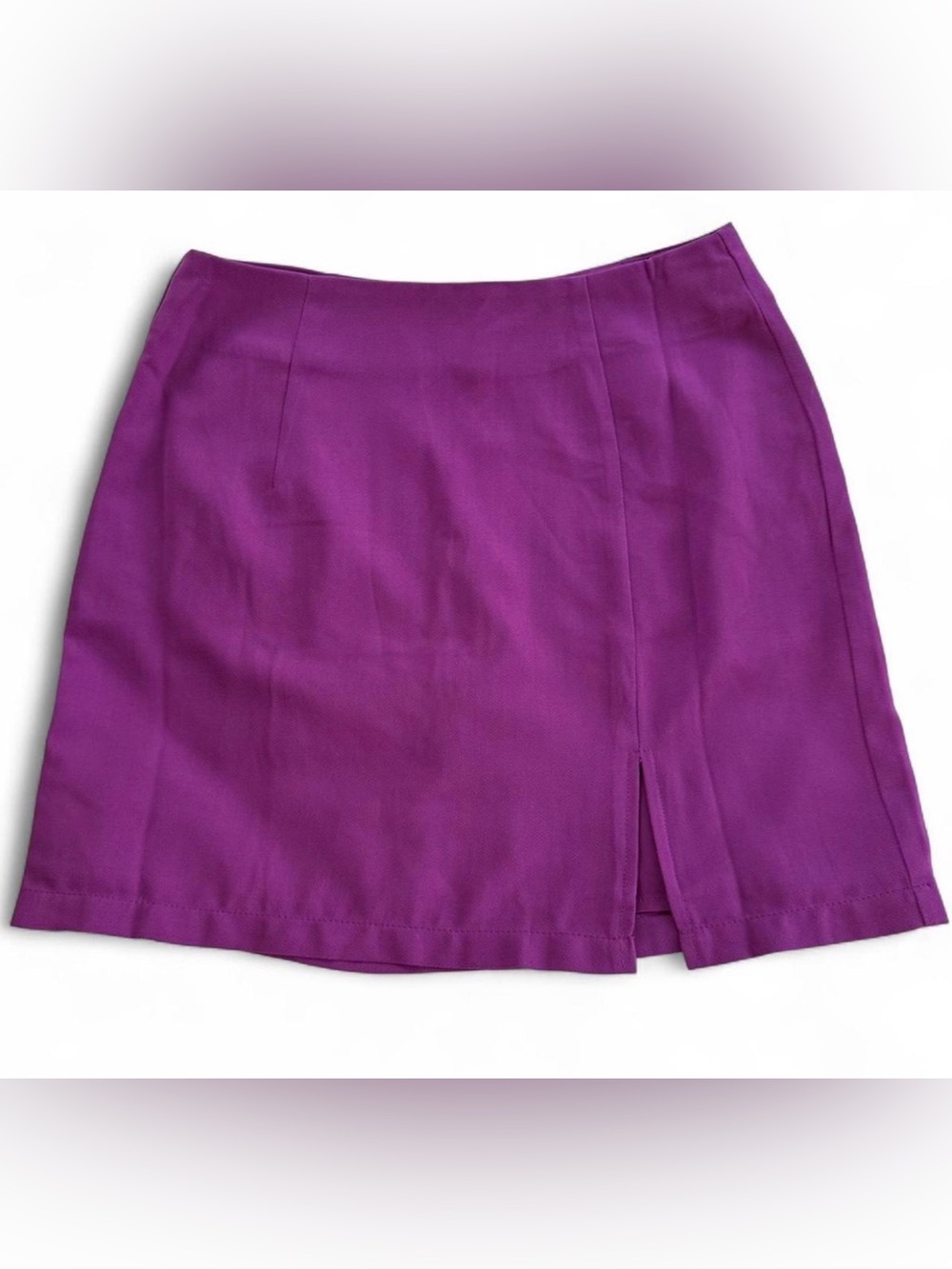 Pink Lily Magenta Mini Skirt with Front Slit